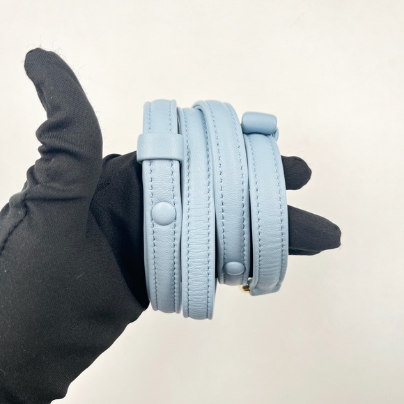 PRADA Mini Satin Bag with Crystal Embellishments Blue Gold Hardware - Picture 4 of 16